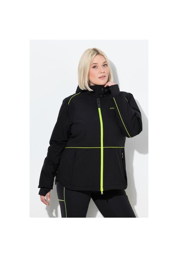 ULLA POPKEN - Damskie Kurtka funkcyjna HYPRAR wodoodporna dwukierunkowy zamek błyskawiczny. Kolekcja: plus size. Kolor: czarny. Materiał: poliester, materiał. Sport: turystyka piesza