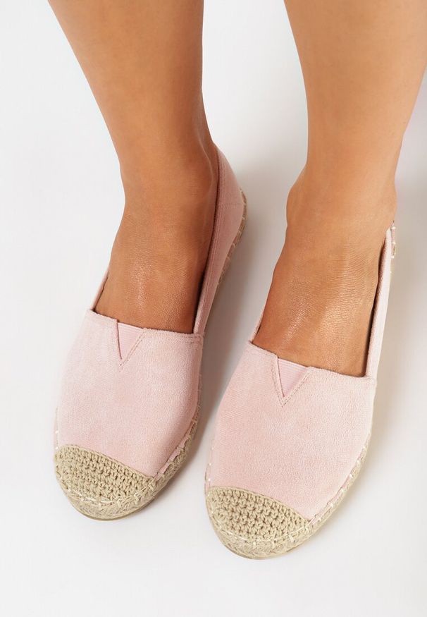 Born2be - Różowe Espadryle Płaskie z Plecionymi Wstawkami Xenisa. Kolor: różowy. Sezon: lato