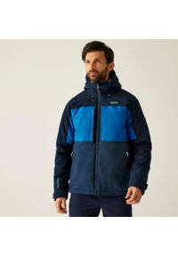 Regatta - Kurtka męska przejściowa ocieplana przeciwdeszczowa Maland. Kolor: niebieski, zielony, wielokolorowy. Materiał: dzianina, puch. Wzór: melanż. Sport: turystyka piesza #1