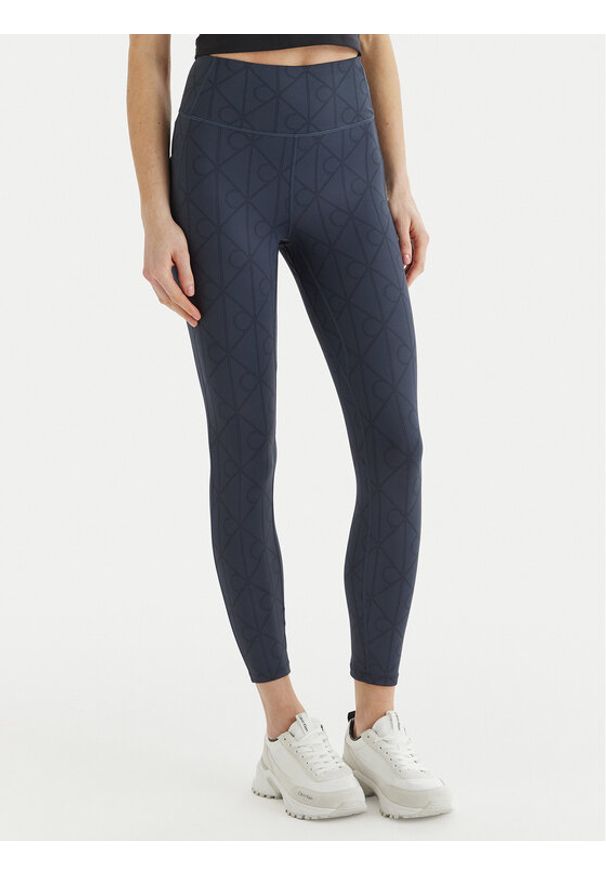 Calvin Klein Performance Legginsy LVGWS6L645 Granatowy Slim Fit. Kolor: niebieski. Materiał: syntetyk