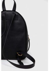 Coccinelle plecak skórzany damski kolor czarny mały gładki. Kolor: czarny. Materiał: skóra. Wzór: gładki #6