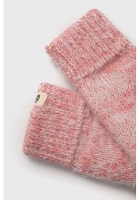 Rip Curl Rękawiczki z domieszką wełny damskie kolor różowy. Kolor: różowy. Materiał: wełna