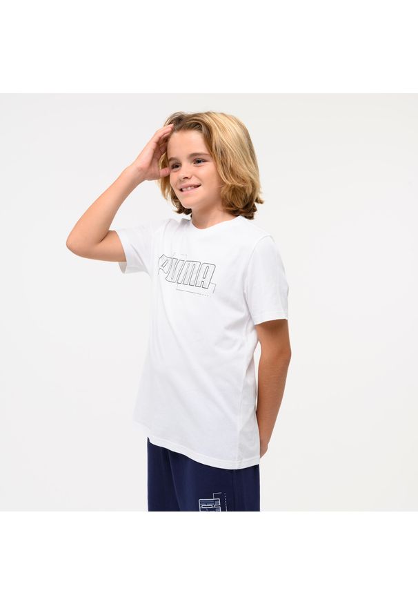 Koszulka dziecięca Puma. Kolor: biały. Materiał: bawełna. Sport: joga i pilates