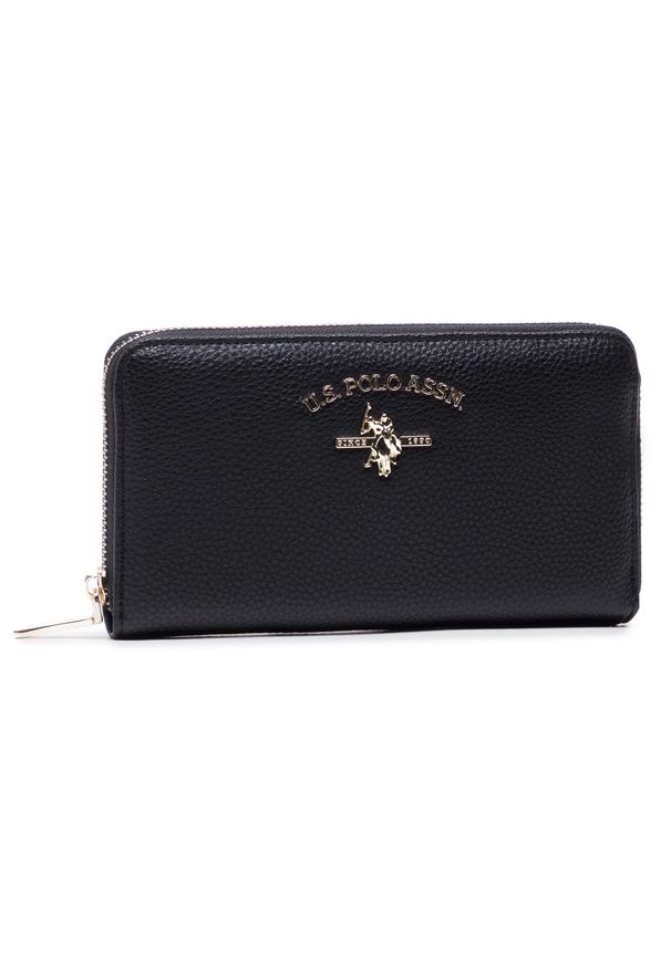 Duży Portfel Damski U.S. Polo Assn. - Stanford L Zip Wallet BEUSS5184WVP000 Black. Kolor: czarny. Materiał: skóra