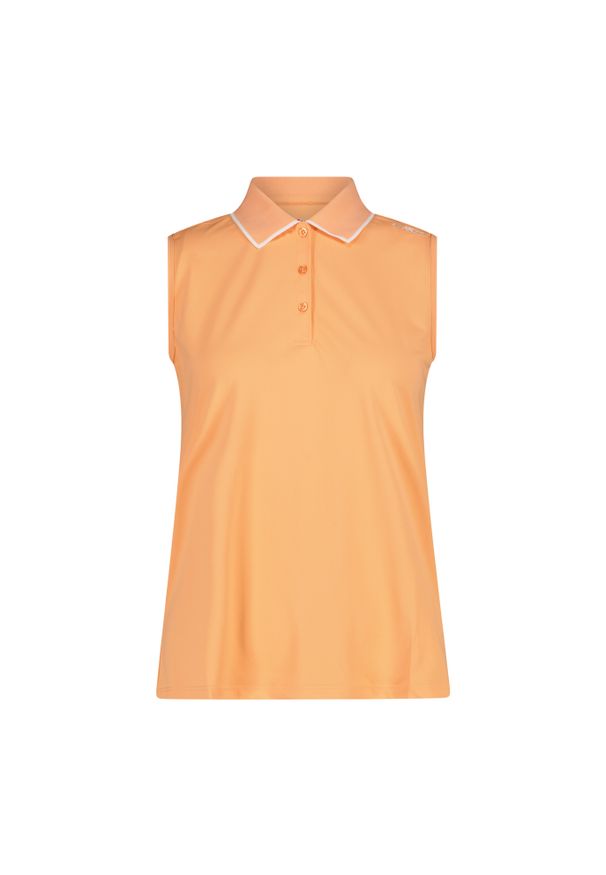 Koszulka damska turystyczna CMP 31T5076. Okazja: na co dzień. Typ kołnierza: polo. Kolor: pomarańczowy. Styl: casual, sportowy