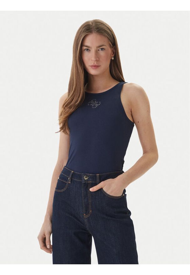 Guess T-Shirt 180724 Niebieski Classic Fit. Kolor: niebieski