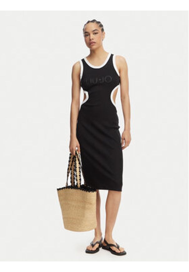 Liu Jo Beachwear Top VA6033 JS360 Czarny Regular Fit. Kolor: czarny. Materiał: wiskoza