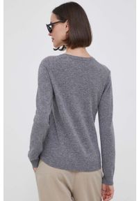 United Colors of Benetton sweter wełniany kolor szary. Kolor: szary. Materiał: wełna. Wzór: gładki. Styl: klasyczny #5