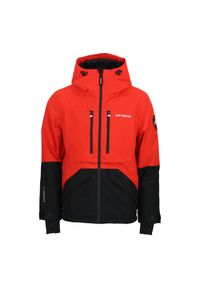 PEAK MOUNTAIN - Wodoodporna kurtka Peak Mountain Cesna. Kolor: czarny, wielokolorowy, pomarańczowy. Sezon: zima. Sport: narciarstwo #1