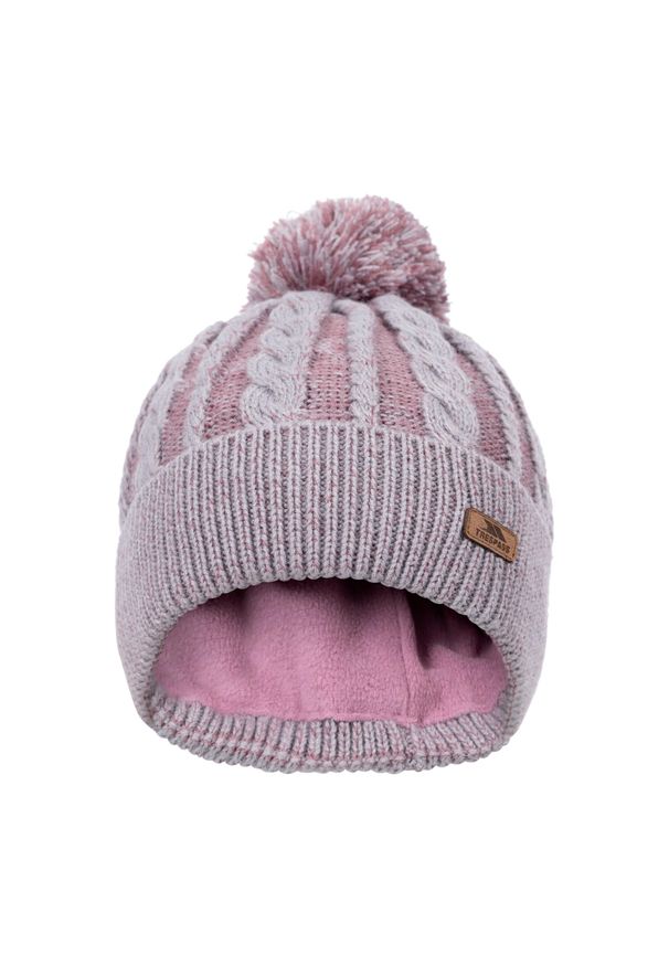 TRESPASS - Damska/Panie Elle Leather Badge Beanie. Kolor: różowy. Styl: sportowy