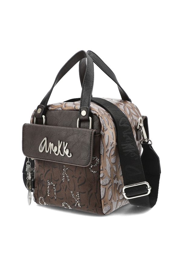 Brązowy Stylowy Kuferek Damski Anekke Premium. Kolor: brązowy. Materiał: skórzane. Styl: elegancki. Rodzaj torebki: na ramię