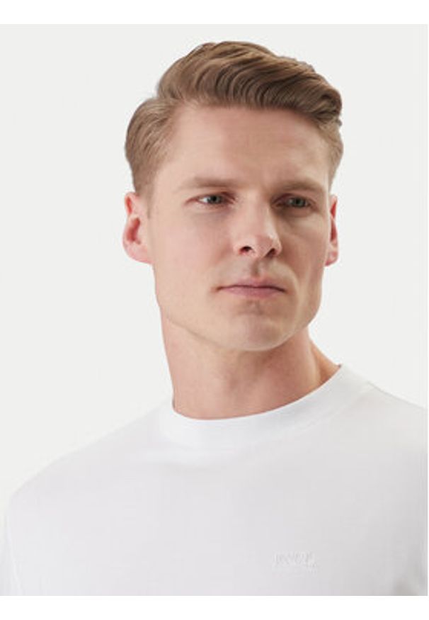 Karl Lagerfeld - KARL LAGERFELD T-Shirt 755034 562235 Biały Regular Fit. Typ kołnierza: dekolt w karo. Kolor: biały. Materiał: bawełna