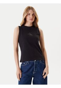 Calvin Klein Jeans Top LV047C852G Czarny Regular Fit. Kolor: czarny. Materiał: bawełna
