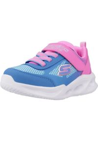 skechers - Buty do chodzenia niemowlęce Skechers Sola Glow. Kolor: niebieski, wielokolorowy. Materiał: syntetyk, materiał. Szerokość cholewki: normalna. Sport: turystyka piesza