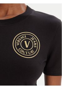 Versace Jeans Couture T-Shirt 79HAHT01 CJ03T Czarny Regular Fit. Kolor: czarny. Materiał: bawełna #3