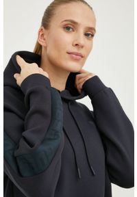 Guess bluza damska kolor granatowy z kapturem z aplikacją. Typ kołnierza: kaptur. Kolor: niebieski. Materiał: materiał, dzianina, wiskoza. Wzór: aplikacja #2