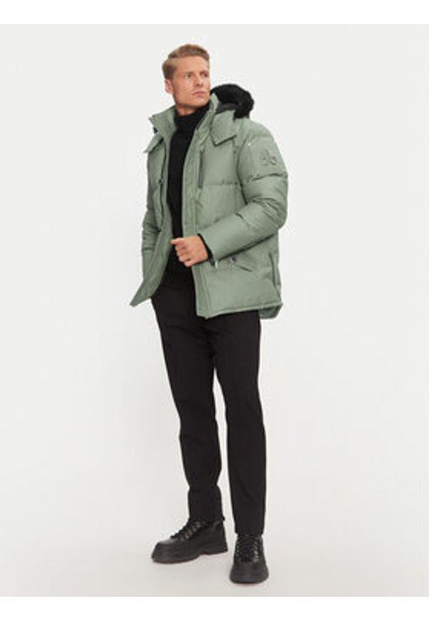 Moose Knuckles Kurtka puchowa Original 3Q Neoshear M32MJ128SX Zielony Slim Fit. Kolor: zielony. Materiał: bawełna