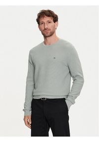 Calvin Klein Sweter K10K113031 Zielony Regular Fit. Kolor: zielony. Materiał: bawełna #1
