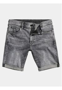 G-Star RAW - G-Star Raw Szorty jeansowe 3301 D10481-D535 Szary Slim Fit. Kolor: szary. Materiał: bawełna