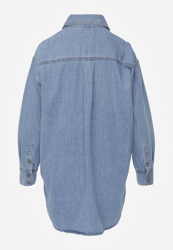 Renee - Niebieska Koszula Denimowa z Bawełną o Kroju Oversize Dinista. Okazja: na co dzień. Kolor: niebieski. Materiał: bawełna. Długość: długie. Styl: casual, boho
