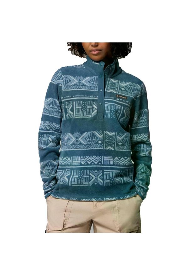 columbia - Kurtka COLUMBIA BENTON SPRINGS PRINTED 1/ Niebieski. Kolor: niebieski. Materiał: tkanina