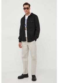 Armani Exchange spodnie męskie kolor szary proste. Kolor: szary. Materiał: tkanina, bawełna #4