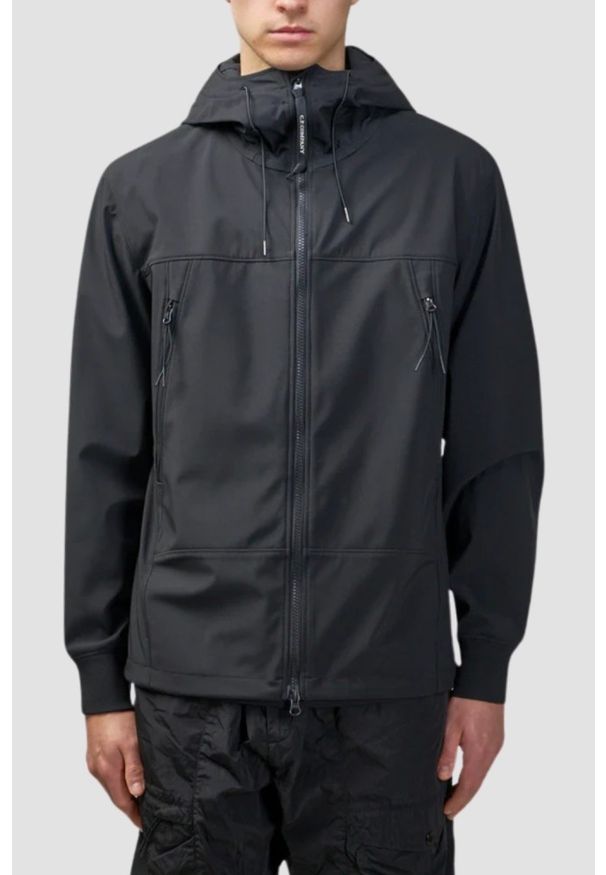 C.P. Company - C.P. COMPANY Czarna męska kurtka wiatrówka Outerwear. Kolor: czarny