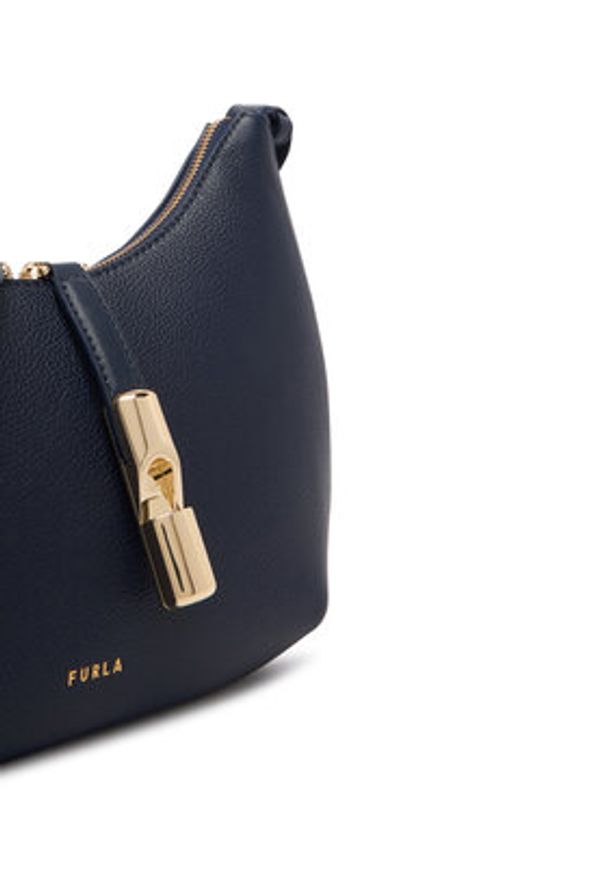 Furla Torebka Goccia S WB01500 BX3353 KH 4852S Granatowy. Kolor: niebieski. Materiał: skórzane