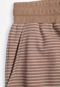 Born2be - Brązowe Bawełniane Szorty Dresowe w Drobne Paseczki Wiązane na Sznurki Loregune. Okazja: do domu, na co dzień. Kolor: brązowy. Materiał: bawełna, dresówka. Długość: krótkie. Wzór: gładki. Styl: elegancki, klasyczny, casual #7