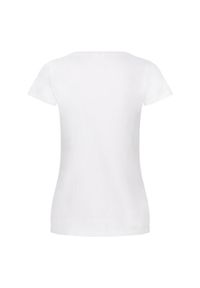 FRUIT OF THE LOOM - Oryginalny Gładki T-shirt Dla Kobiet. Kolor: biały. Wzór: gładki