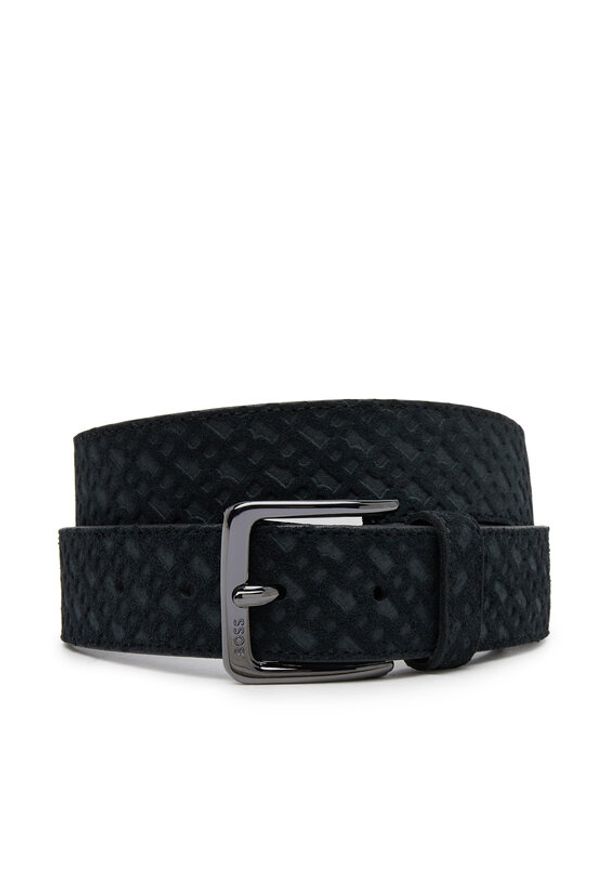 BOSS Pasek Męski 50542202 Czarny. Kolor: czarny. Materiał: skóra
