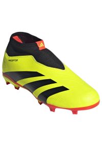 Adidas - Buty piłkarskie adidas Predator League Ll Fg Jr IG7755 żółte. Kolor: żółty. Materiał: syntetyk, guma. Sport: piłka nożna