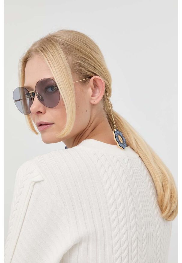 Gucci okulary przeciwsłoneczne damskie kolor złoty. Kolor: złoty
