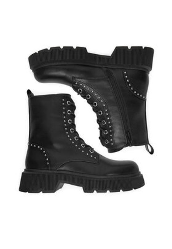 DeeZee Trzewiki HX24026-1 Czarny. Kolor: czarny. Materiał: syntetyk, materiał