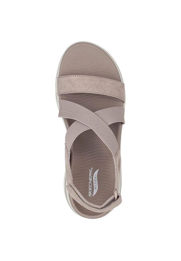 skechers - Sandały Skechers Go Walk Arch Fit San, Kobiety. Kolor: brązowy. Materiał: materiał. Sport: turystyka piesza