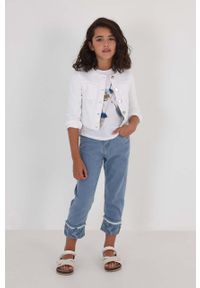 Mayoral kurtka jeansowa dziecięca kolor biały. Okazja: na co dzień. Kolor: biały. Materiał: jeans. Styl: casual #3