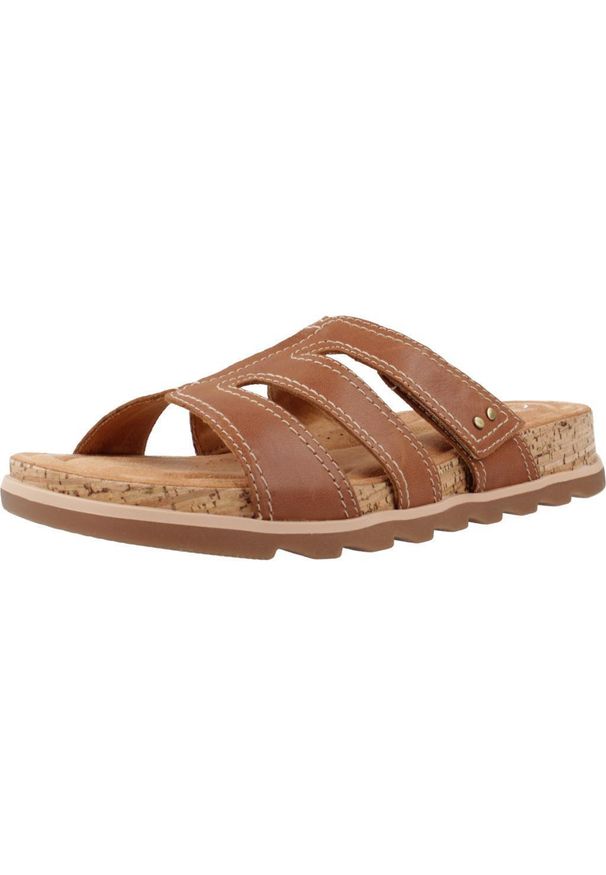 Clarks - Sandały CLARKS YACHT CORAL Brązowy. Kolor: brązowy. Materiał: tkanina, skóra. Sezon: lato
