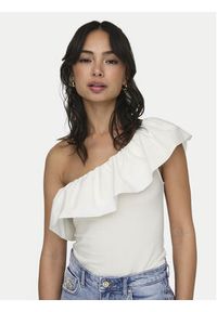 only - ONLY Bluzka Soffy 15320339 Biały Regular Fit. Kolor: biały. Materiał: bawełna #3