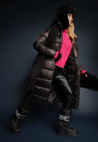 Renee - Czarna Kurtka Cilitheme. Okazja: na co dzień. Kolor: czarny. Materiał: tkanina. Długość: długie. Styl: casual