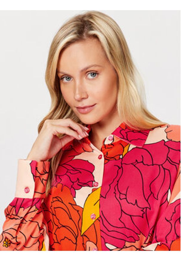 Sisley Sukienka codzienna 40NMLV03I Czerwony Regular Fit. Okazja: na co dzień. Kolor: czerwony. Materiał: wiskoza. Typ sukienki: proste. Styl: casual
