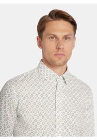 Pako Lorente - PAKO LORENTE - Biała koszula mikrowzór. Kolor: biały. Materiał: bawełna, elastan. Długość rękawa: długi rękaw. Długość: długie. Sezon: jesień #9