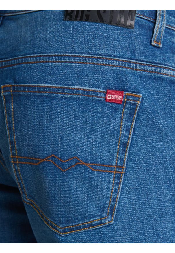 Big-Star - Jeansy męskie skinny z przetarciami niebieskie Deric 247. Stan: obniżony. Kolor: niebieski. Styl: elegancki