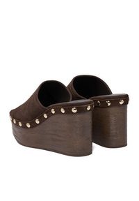 Gino Rossi - GINO ROSSI Klapki EO-LZRL1347-2 Brązowy. Kolor: brązowy. Materiał: zamsz, skóra #3