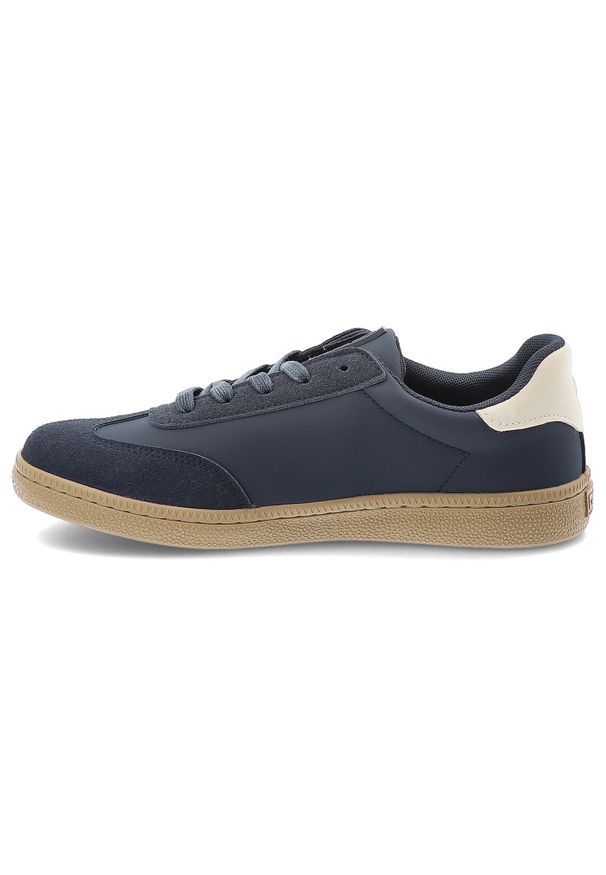 Big-Star - Granatowe Sneakersy Big Star Modne Obuwie Męskie. Okazja: na co dzień. Zapięcie: sznurówki. Kolor: niebieski. Materiał: guma, materiał. Szerokość cholewki: normalna. Sport: turystyka piesza