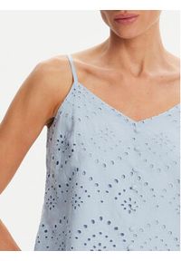 Pieces Top Vilde 17156563 Błękitny Regular Fit. Kolor: niebieski. Materiał: bawełna