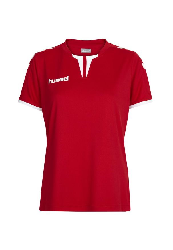 Koszulka sportowa z krótkim rękawem damska Hummel Core Womens SS Jersey. Kolor: czerwony. Materiał: jersey. Długość rękawa: krótki rękaw. Długość: krótkie