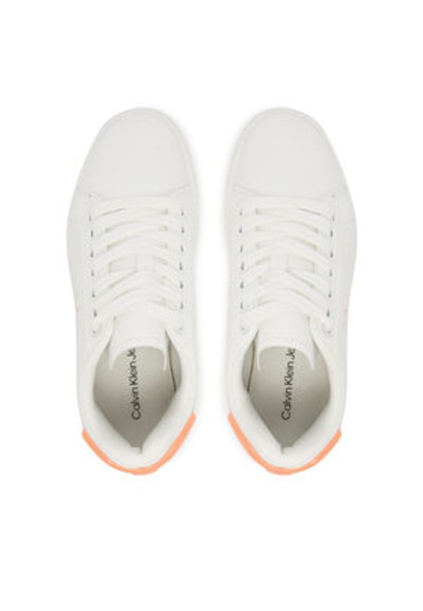 Calvin Klein Jeans Sneakersy Classic Cupsole Ru Patch Lth Wn YW0YW01845 Biały. Kolor: biały. Materiał: skóra