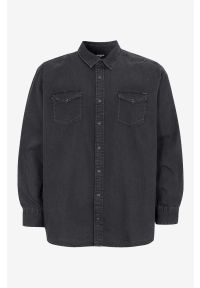 JACK & JONES PLUS - Koszula dżinsowa Plus Size Sheridan. Kolekcja: plus size. Kolor: czarny. Materiał: bawełna. Styl: klasyczny