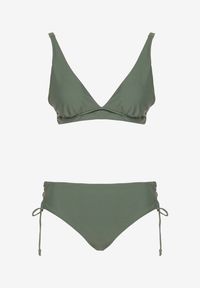 Renee - Ciemnozielone Bikini z Trójkątnymi Miseczkami i Wiązanymi Majtkami Typu Figi Niwyn. Kolor: zielony #3