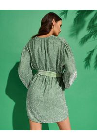 RETROFETE - Zielona sukienka z cekinami Gabrielle. Kolor: zielony. Materiał: materiał. Wzór: aplikacja. Długość: mini #3